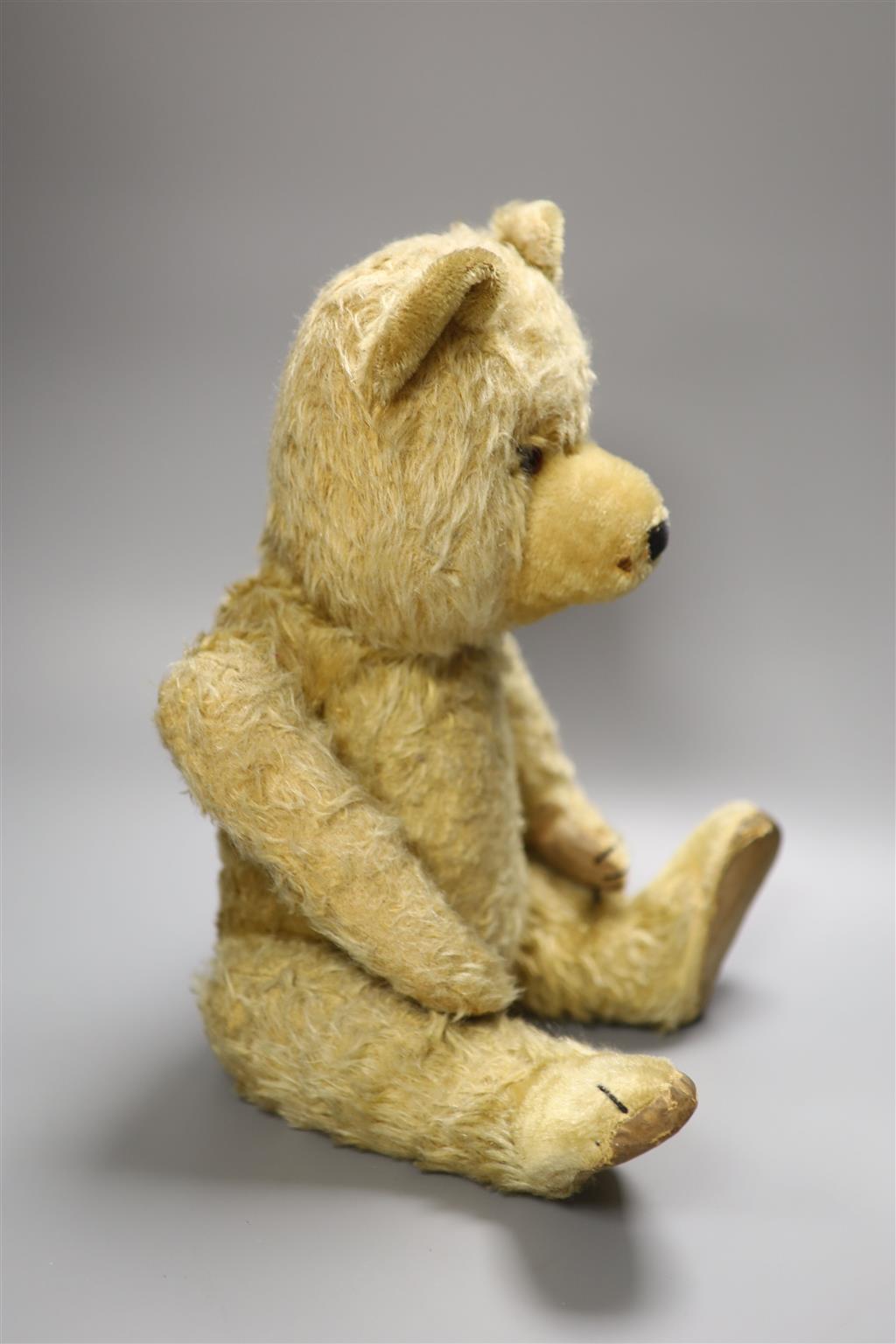 A mid 1920s Teddy Bear with photo of original owner